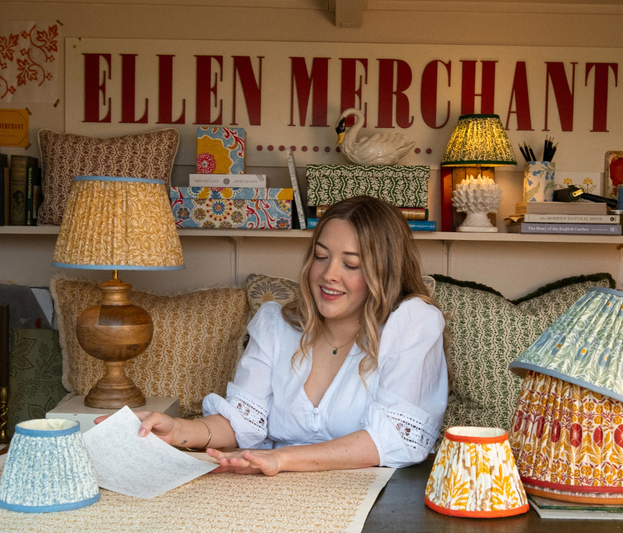 Pooky x Ellen Merchant: A new collection of botanical-inspired & English country handmade lampshades